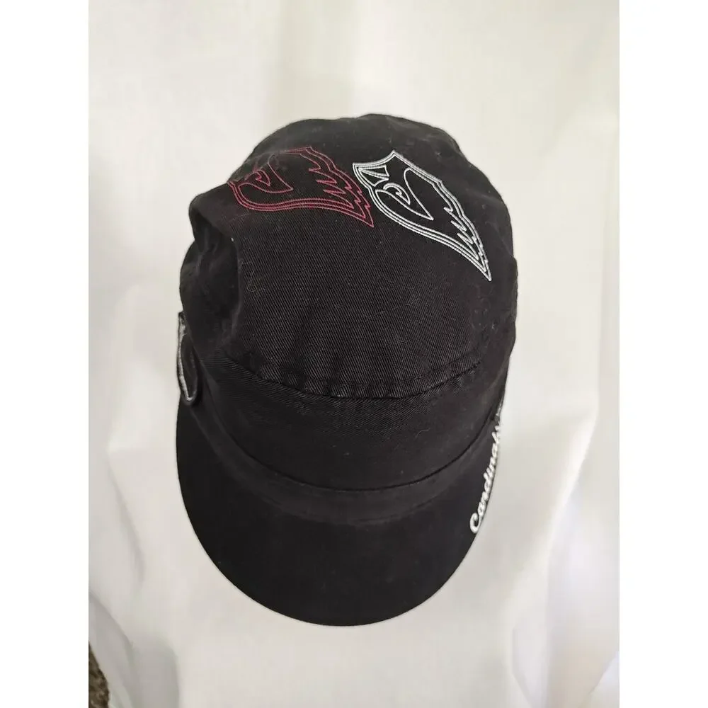 NFL Arizona Cardinals Women's Hat Cap Black Adjustable Strapback Cadet‎ Newsboy